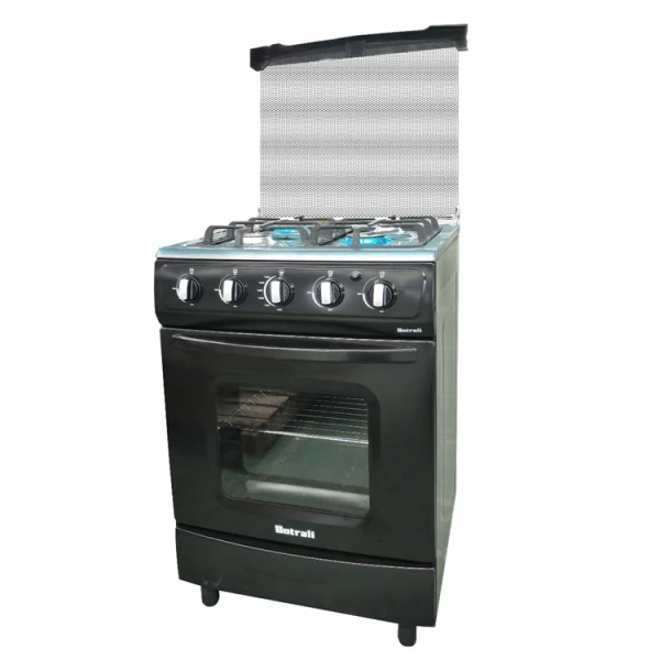 BOTRALI 4 BURNER GAS STOVE WITH LID BLACK 24'' | K60-1B - Image 1