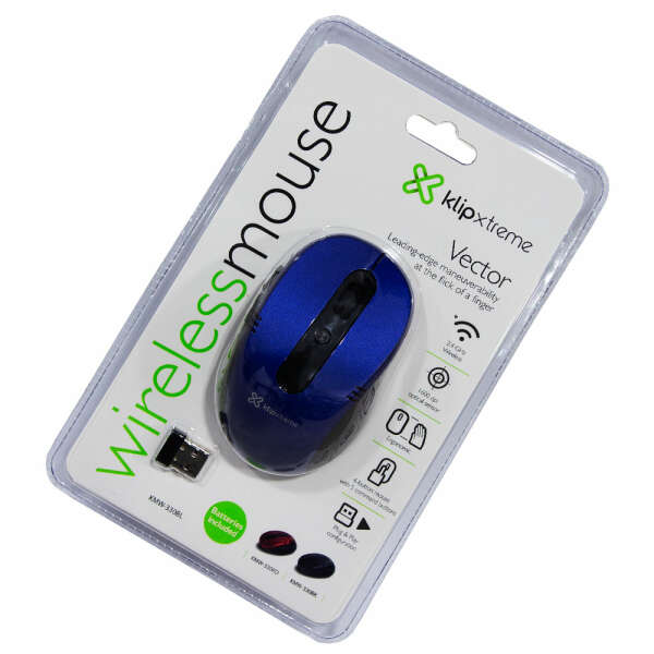 KLIP XTREME VECTOR  6-BUTTON WIRELESS OPTICAL MOUSE BLUE | KMW-330BL - Image 