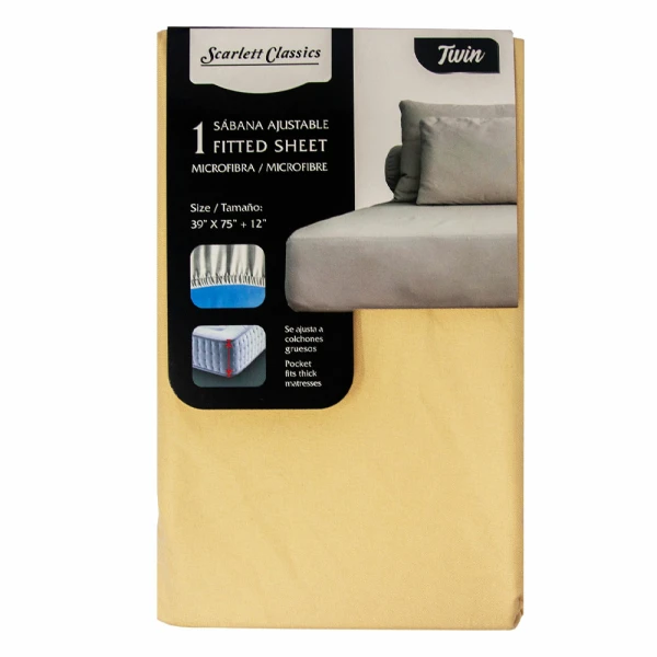 SCARLETT CLASSICS TWIN-SIZED FITTED SHEET 39" X 75" | NV-760 - Image 
