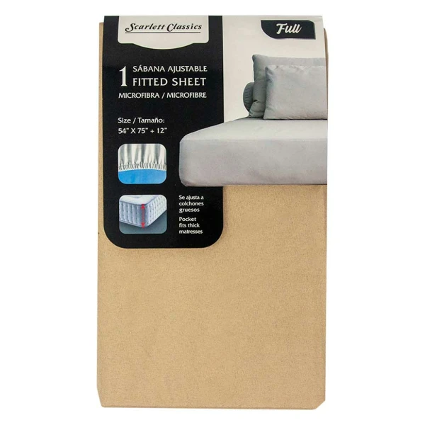 SCARLETT CLASSICS FULL-SIZED FITTED SHEET 54" X 75" | NV-761 - Image 