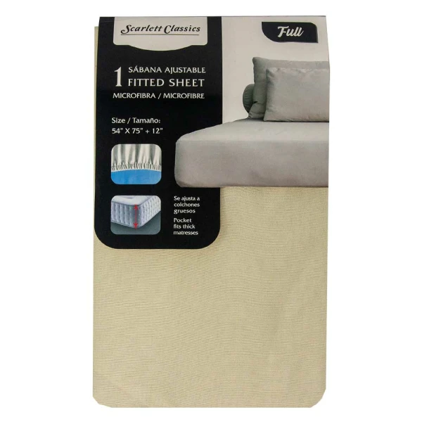 SCARLETT CLASSICS FULL-SIZED FITTED SHEET 54" X 75" | NV-761 - Image 