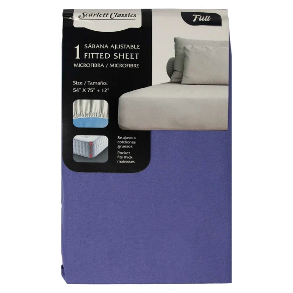 SCARLETT CLASSICS FULL-SIZED FITTED SHEET 54" X 75" | NV-761 - Image 