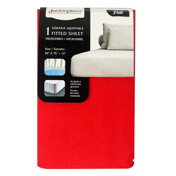 SCARLETT CLASSICS FULL-SIZED FITTED SHEET 54" X 75" | NV-761 - Image 