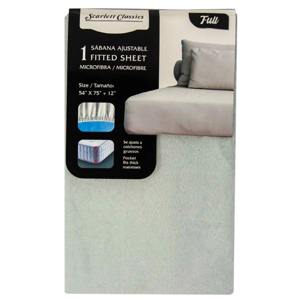 SCARLETT CLASSICS FULL-SIZED FITTED SHEET 54" X 75" | NV-761 - Image 