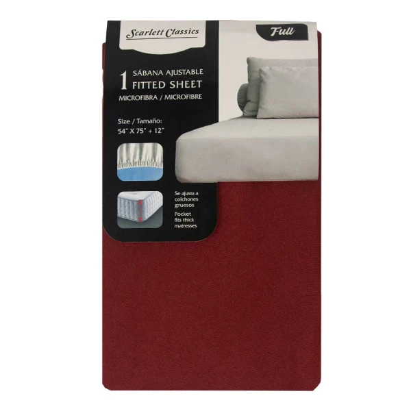 SCARLETT CLASSICS FULL-SIZED FITTED SHEET 54" X 75" | NV-761 - Image 