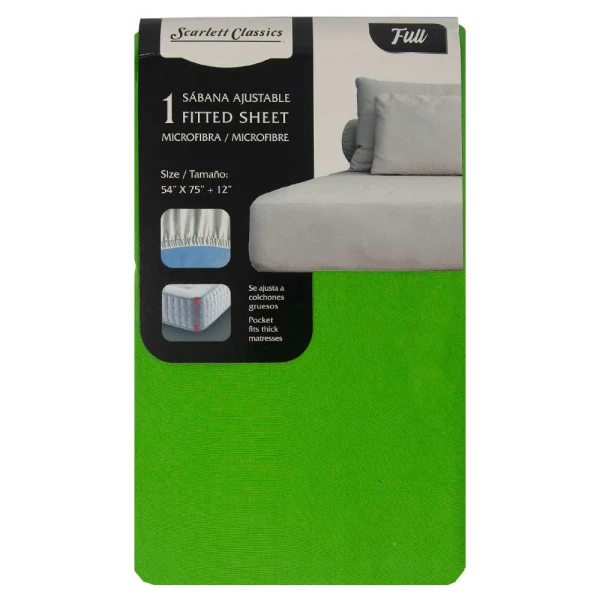 SCARLETT CLASSICS FULL-SIZED FITTED SHEET 54" X 75" | NV-761 - Image 