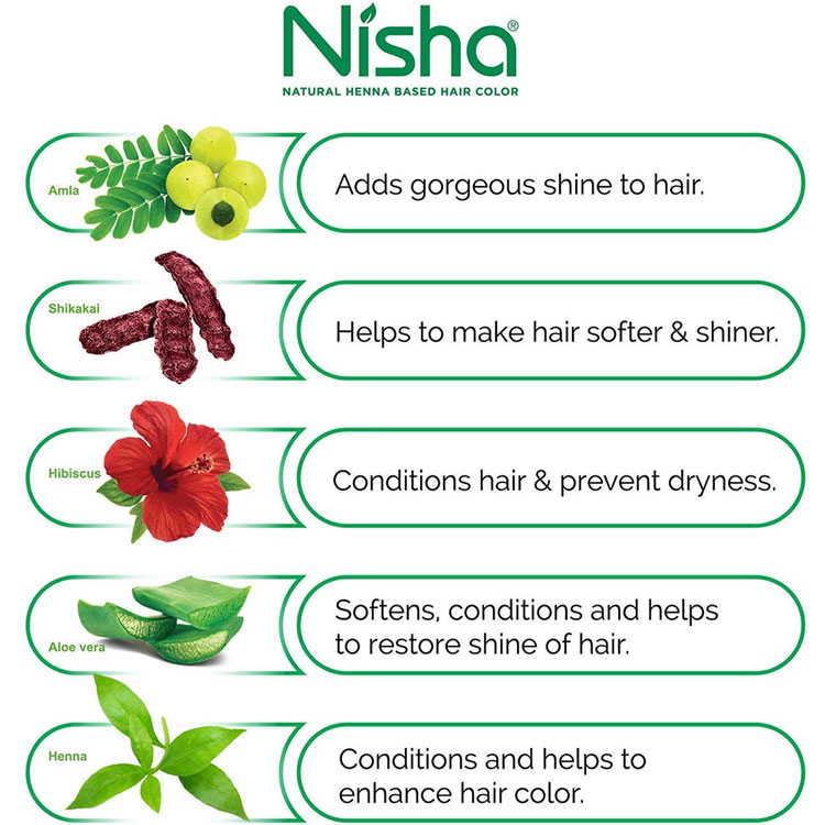 NISHA NATURAL HENNA BASED HAIR COLOR BROWN 15 GR | 8906015587791 – HSDS  Online