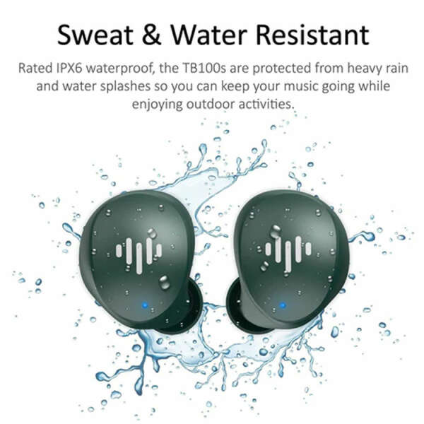 ILUV WIRELESS EARBUDS BLUETOOTH MICROPHONE IPX6 WATERPROOF MIDNIGHT GREEN | TB100MG - Image 