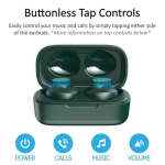 ILUV WIRELESS EARBUDS BLUETOOTH MICROPHONE IPX6 WATERPROOF MIDNIGHT GREEN | TB100MG - Image 