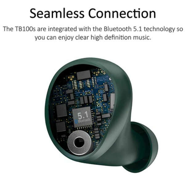 ILUV WIRELESS EARBUDS BLUETOOTH MICROPHONE IPX6 WATERPROOF MIDNIGHT GREEN | TB100MG - Image 