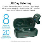 ILUV WIRELESS EARBUDS BLUETOOTH MICROPHONE IPX6 WATERPROOF MIDNIGHT GREEN | TB100MG - Image 