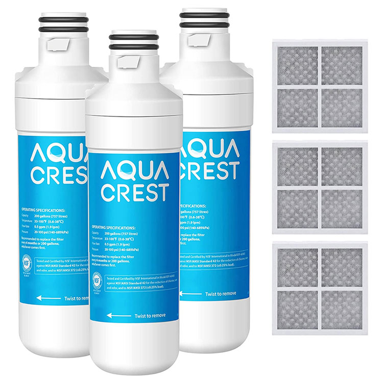 AQUA CREST AQF-LT1000P-3 AQUACREST LT1000PC ADQ747935 MDJ64844601 NSF  Certified Refrigerator Water Filter, Replacement for LG LT1000P, LT1000PC,  LT1000PC