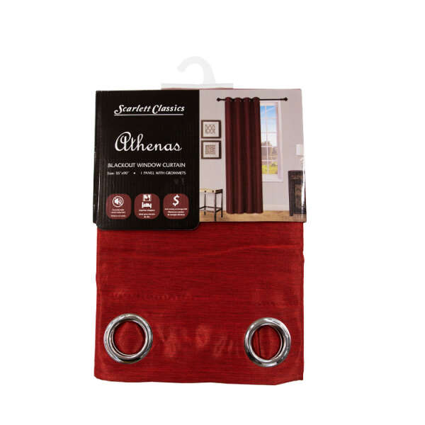 BLACKOUT WINDOW CURTAIN 229X140 CM BURGUNDY | BA-597 - Image 1