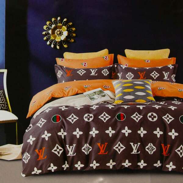 BEDSHEET WITH PILLOW CASE LOUIS VUITTON GRAY WHITE | HIR-LV GRIJS-WIT - Image 1