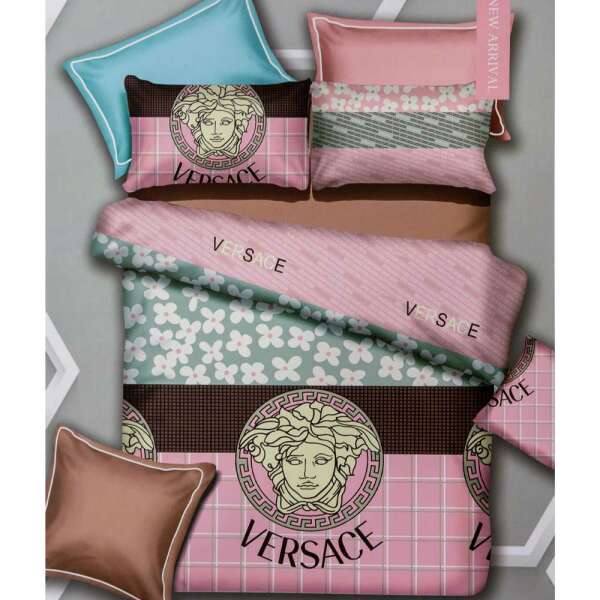 BED SHEET WITH PILLOW CASE SET VERSACE PINK | HIR-PINK - Image 1