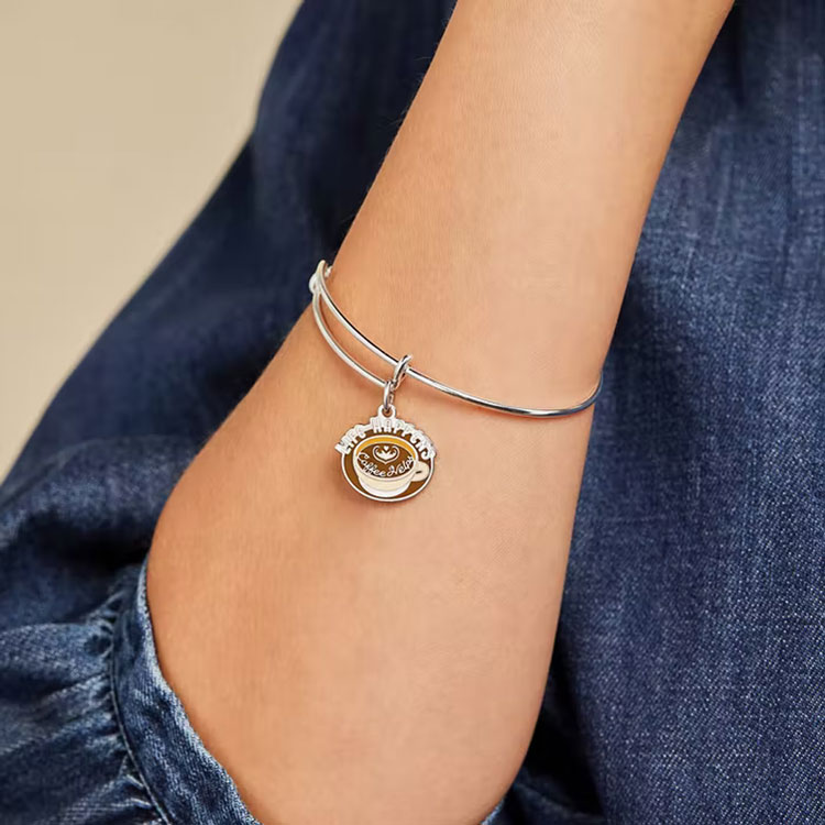 ALEX AND ANI LIFE HAPPENS COFFEE HELPS CHARM BANGLE AA47 HSDS Online