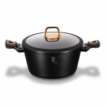BERLINGER HAUS BLACK ROSE GOLD CASSEROLE POT WITH LID | VARIETY - Image 