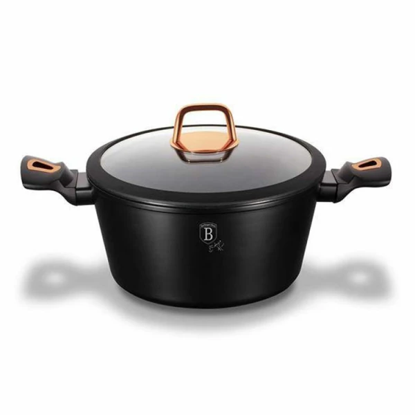 BERLINGER HAUS BLACK ROSE GOLD CASSEROLE POT WITH LID | VARIETY - Image 