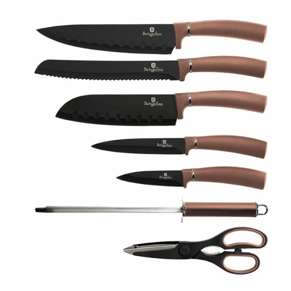 BERLINGER HAUS 8-PIECES ROSE GOLD KNIFE SET | BH-2561 - Image 