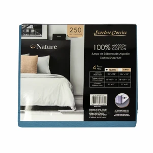 SCARLETT CLASSICS QUEEN SHEETS SET 250 THREAD COTTON | NV-1273