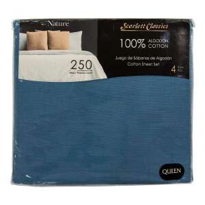 SCARLETT CLASSICS QUEEN SHEETS SET 250 THREAD COTTON | NV-1273 - Image 