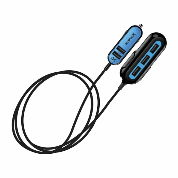 RAPIDX X5 CAR CHARGER WITH 5 USB PORTS BLUE | RX-X5USBB - Image 1