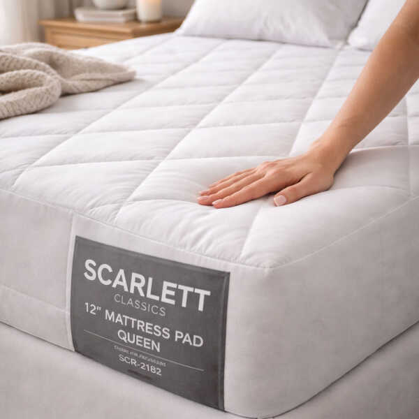 SCARLETT CLASSICS 12" MATTRESS PAD QUEEN | SCR-2182 - Image 