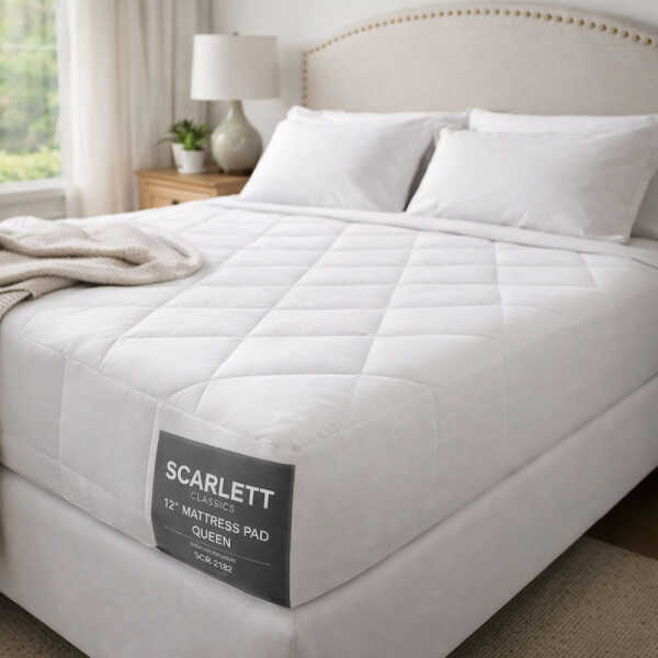 SCARLETT CLASSICS 12" MATTRESS PAD QUEEN | SCR-2182 - Image 