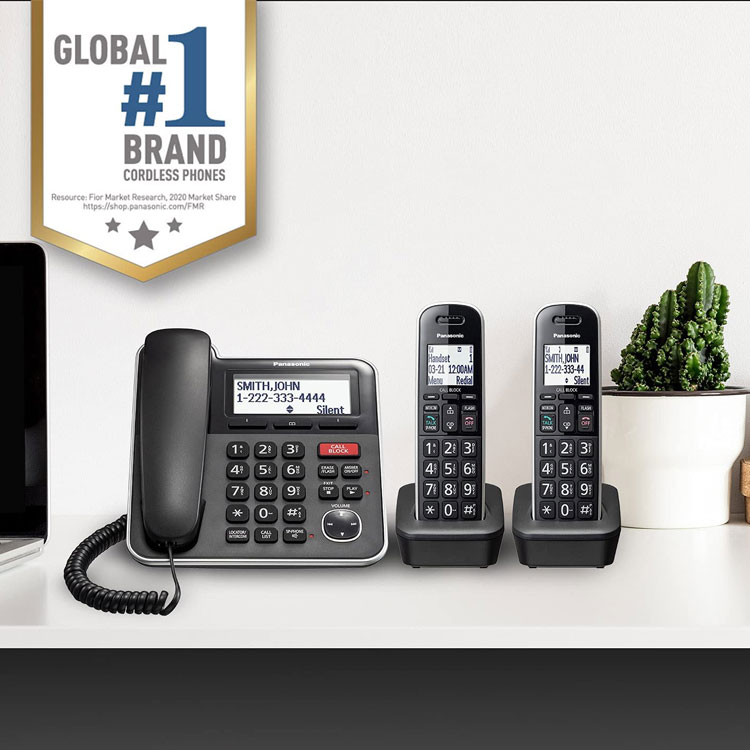 特別価格Panasonic Expandable Corded/Cordless Phone System with Answering  Machine and One Touch Call Blocking ? 2 Handsets - KX-TGB852B (Black)並行輸入  1ngayxzLBL, スマホ、タブレット、パソコン - www.pci.edu.pe