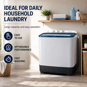 SHARP 8KG TWIN TUB SEMI AUTOMATIC WASHING MACHINE 110V WHITE | MN-8KGT - Image 