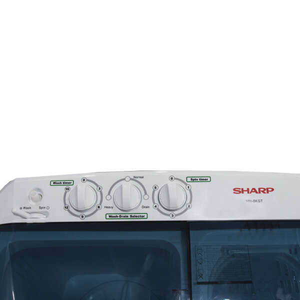 SHARP 8KG TWIN TUB SEMI AUTOMATIC WASHING MACHINE 110V WHITE | MN-8KGT - Image 