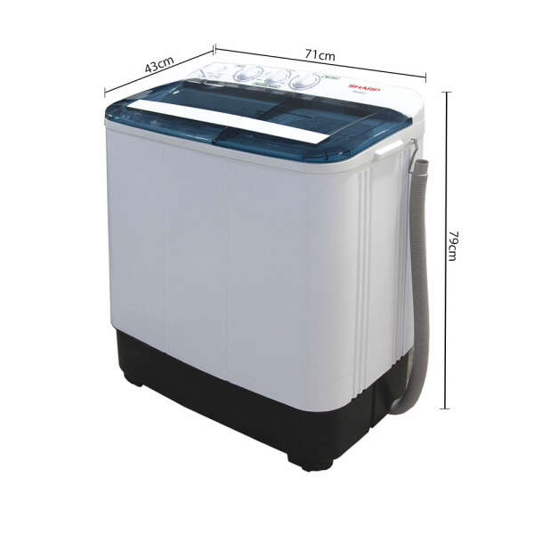SHARP 8KG TWIN TUB SEMI AUTOMATIC WASHING MACHINE 110V WHITE | MN-8KGT - Image 