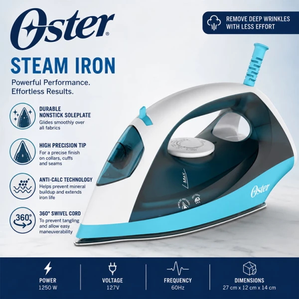 OSTER STEAM IRON WITH NON-STICK SOLEPLATE | GCSTBS6004 - Image 