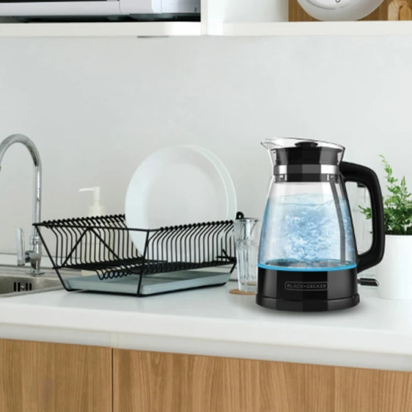 BLACK & DECKER 1.7L ARTISANAL CORDLESS KETTLE WITH LED LIGHT 1500W | KE7000BLA - Image 