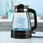 BLACK & DECKER 1.7L ARTISANAL CORDLESS KETTLE WITH LED LIGHT 1500W | KE7000BLA - Image 