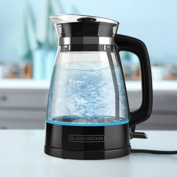 BLACK & DECKER 1.7L ARTISANAL CORDLESS KETTLE WITH LED LIGHT 1500W | KE7000BLA - Image 