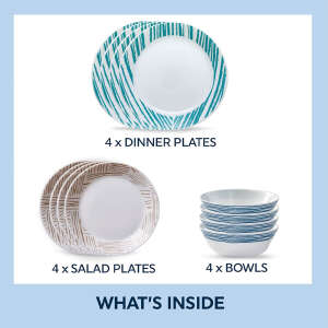 CORELLE 12PC DINNERWARE SET GEOMETRICA | 1143167