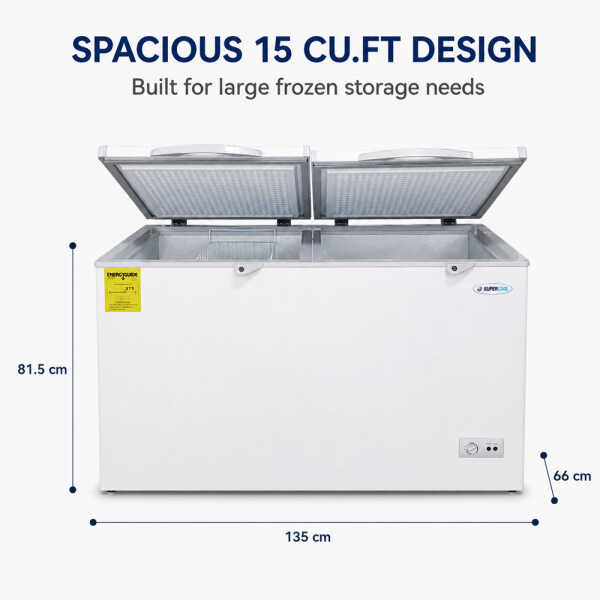 SUPERCOOL DUAL WHITE 15 CU.FT CHEST FREEZER | XF-420 - Image 