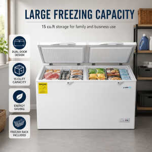 SUPERCOOL DUAL WHITE 15 CU.FT CHEST FREEZER | XF-420 - Image 