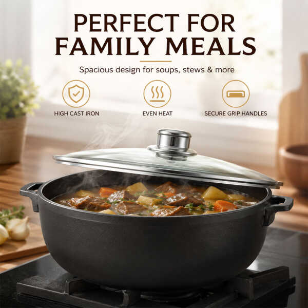 LOTUS 30 CM ALUMINIUM POT WITH GLASS LID BLACK | AC-B030 - Image 