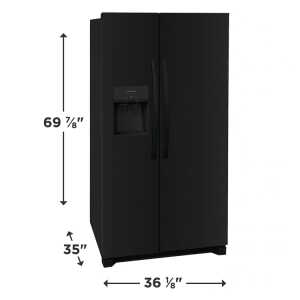 FRIGIDAIRE 25.6 CU.FT. 36" STANDARD DEPTH SIDE BY SIDE REFRIGERATOR 115V | FRSS2623AB - Image 