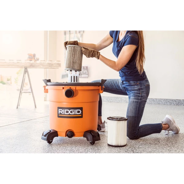 RIDGID VACUUM CLEANER 16 GALLON 5.0 PEAK WET/DRY SHOP | HD1640 - Image 
