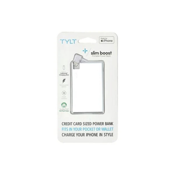 TYLT SLIM BOOST POWER BANK LIGHTNING ARM SILVER 1300 MAH | LIT13SBSL2TE - Image 