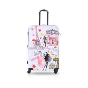 TUCCI ITALY PARIS LOVE ART SPINNER WHEEL ANI-SCRATCH SUITCASE | VARIETY - Image 