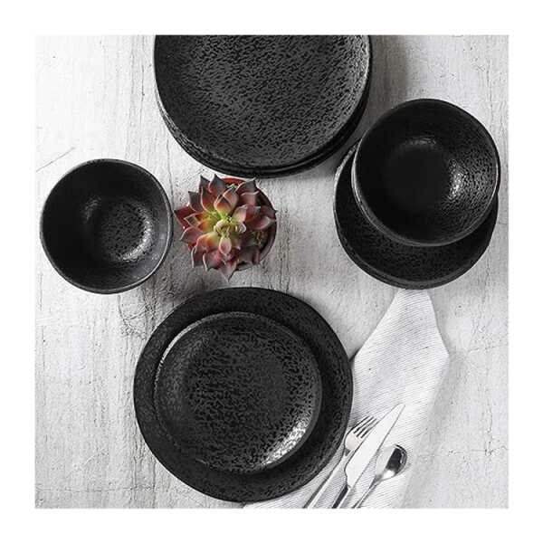 GIBSON HOME 12PCS MATTE BLACK DINNERWARE SET | 126970.12 - Image 