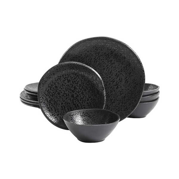 126970.12 GIBSON HOME 12PCS MATTE BLACK DINNERWARE SET | 126970.12 - Image 1