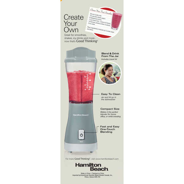 HAMILTON BEACH PERSONAL BLENDER GREY 415 ML | 51128 - Image 