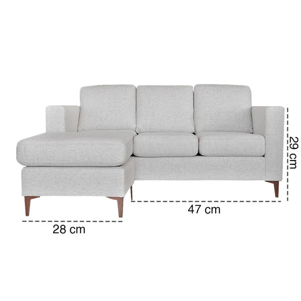 HOME TRENDS SECTIONAL MISURI TCR-L SOFA SET GREY | 74397+98CREME - Image 
