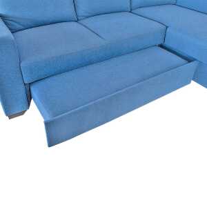 HOME TRENDS SEGOVIA 3 SEAT L SOFA BED SET BLUE | 87199+200