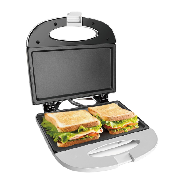 BENE CASA NONSTICK FLAT GRILL SANDWICH PRESS WHITE | BC-98869 - Image 